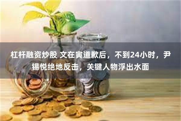 杠杆融资炒股 文在寅道歉后，不到24小时，尹锡悦绝地反击，关键人物浮出水面